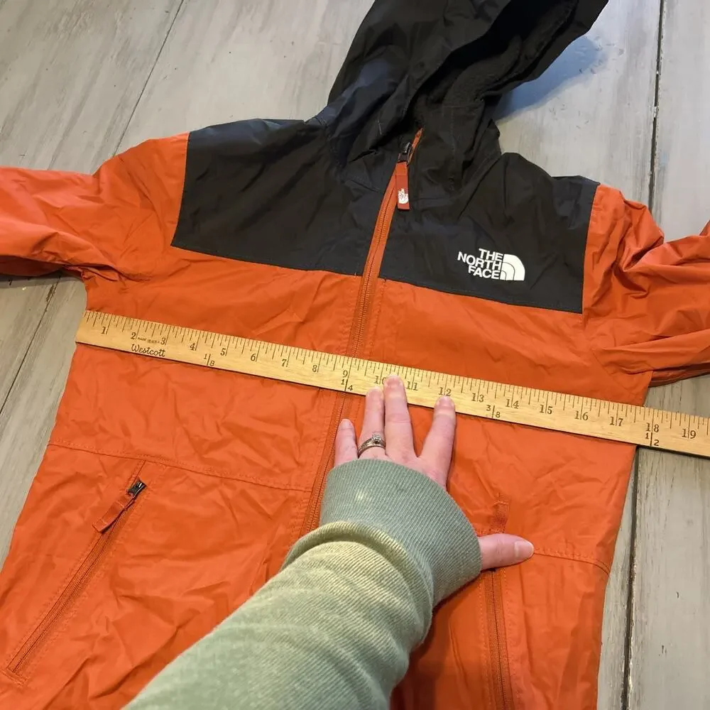 The North Face Warm Storm Orange Gray Hooded Waterproof Jacket Boys M 10/12